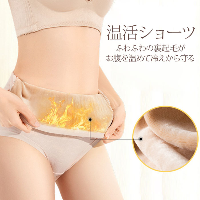 Rakuten - ショーツ パンツ レディース 裏起毛 あったかショーツ 保温 ハイウエスト 抗菌クロッチ 通気性 快適 伸縮性 コットン90％ 送料無料 メール便