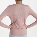 ヨガ ピラティス ウェア フィットネスウェア トレーニングウェア Tシャツ ロングTシャツ バックデザイン ロンT レディース 送料無料 メール便