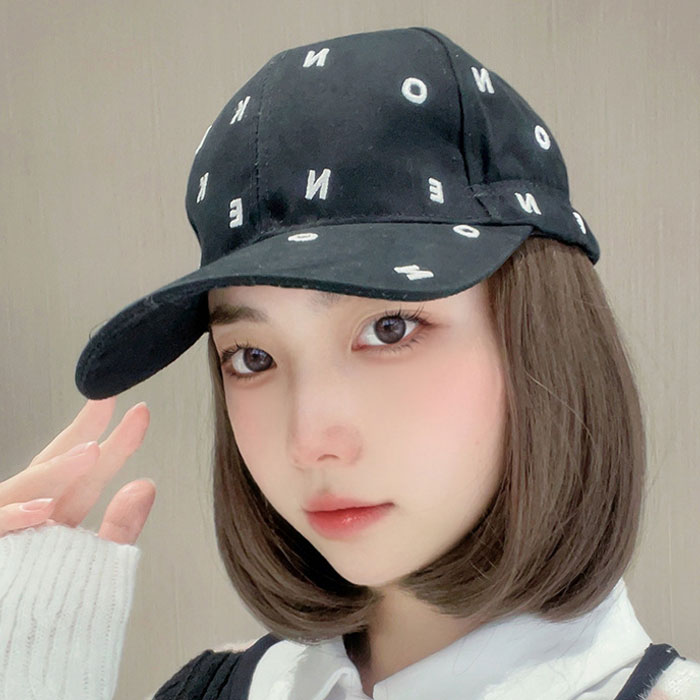 帽子ウィッグ 毛付き帽子 ボブヘア ストレートヘア キャップ 可愛い 医療用かつら ウィッグ付き帽子 ウィッグ付き 髪付き かつら付き 春夏 送料無料のサムネイル