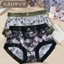 ショーツ レディース パンツ 下着 インナー 大きめ下着 大きいサイズ シームレス 花柄 バラ柄 エレガント 快適 伸縮性 通気性 55-100kg対応(4)