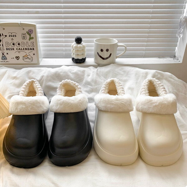 厚底サンダル レディース フラットシューズ ミュール スリッパ ファー モコモコ ふわふわ ぽかぽか スリッポン ホワイト ブラック 送料無料