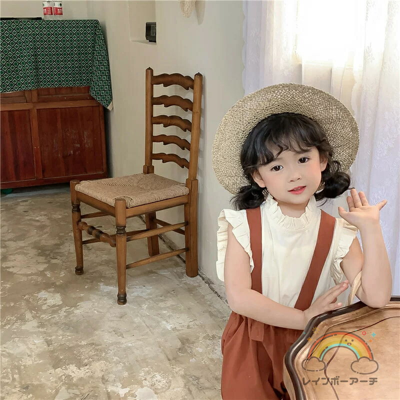 子供服 セットアップ 女の子 半袖 シャツ ブラウス トップス サロペット ガウチョパンツ キュロット キッズ 女の子 ベビー 夏 可愛い 幼稚園 保育園 小学生 通学 おしゃれ こども服