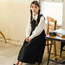 子供服 女の子 ワンピース サロペット シャツ+ワンピース 春 秋 冬服 長袖 カジュアル子供服 女の子 ナチュラル おしゃれ 中学生 小学生 可愛い 上下セット 学園祭 イベント 学生 卒園式 プレゼント シンプル 保育園着 3