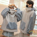 裏起毛 パーカー レディース もこもこ スウエット トレーナー サメ パーカー メンズ トップス かわいい フード付き ロング ビッグシルエット 大きめ 長袖 ...