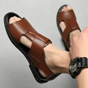 サンダル メンズ コンフォートサンダル 本革 オイルレザー なめし革 バックストラップ おしゃれ レジャー 春 夏 ブラウン ダークブラウン 敬老の日 父の日