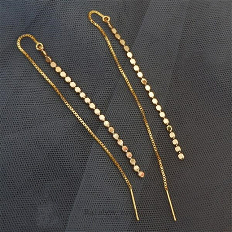 ピアス アメリカンピアス レディース チェーン 揺れる 上品 キラキラ 14kゴールド 彼女 妻 嫁 ...