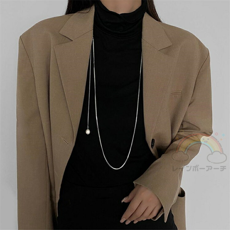 ロングネックレス スネークチェーン 韓国