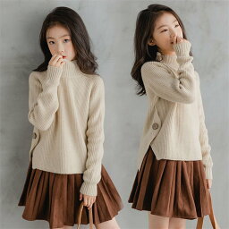 子供服 セットアップ 女の子 長袖 春秋着 上下セット 韓国子供服 キッズ ジュニア トップス ハイネック スカート 膝上丈 冬服 可愛い おしゃれ 通学着 単品売り