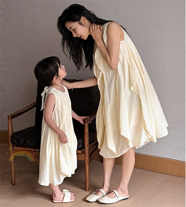 親子ペア ワンピース 親子コーデ 親子ペアルック 親子ペア ロング丈 女の子 ママ 娘 おそろい オフショルダー ワンピース 子供服 海遊び 母の日 ピンク