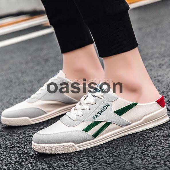 バ 履きやすい キャンバス スリッパ スリッポン 男性 レースアップ クロッグ靴 サボ スニーカーサンダル かかとなし 春夏 メンズ