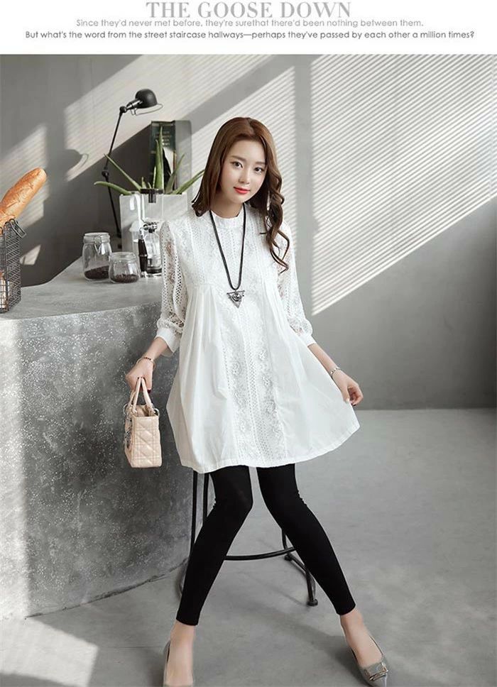 チュニック　ワンピース　ロングシャツ　シャツ　白シャツ　ブラウス　レディース 春夏 シャツワンピ レース　切替　シャツワンピース　体型カバー 着痩せ おしゃれ　女性らしい　白　ホワイト