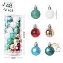クリスマスボール 48pcs クリスマスツリー オーナメント 飾り 直径3cm 小さいボール クリスマス デコレーション ボール 装飾ボール プラスチック パーティー用品 プレゼント 贈り物 装飾 子供会 新年 部屋 喫茶店 店舗 安い