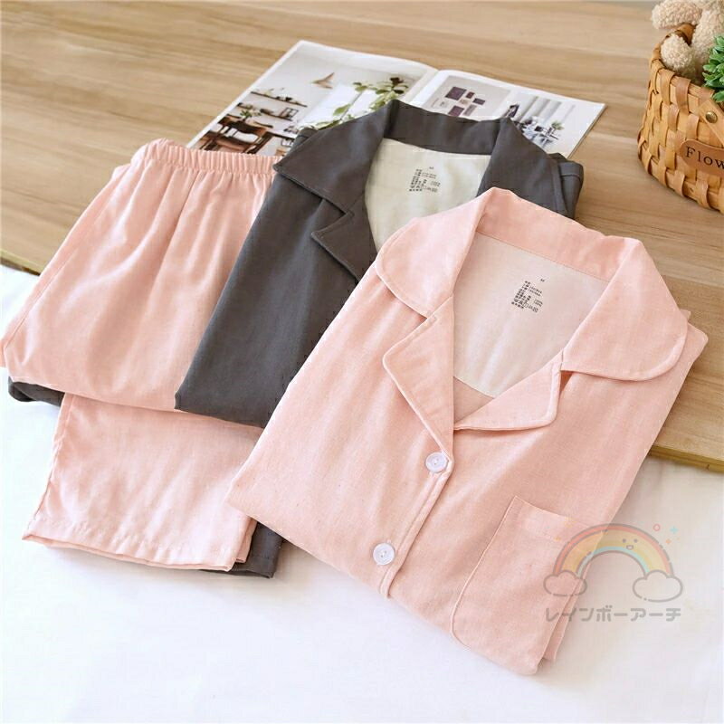 ペア パジャマ 長袖 男女2着 セット 綿100％ 春 綿 カップル シンプル ガーゼ 薄手 長袖トップス ロングパンツ ルームウェア 前開き 秋 冬 コットン ペアパジャマ 結婚祝い プレゼント お祝い おもしろ 春秋 夫婦 ギフト 上下セット レディース 部屋着 メンズ