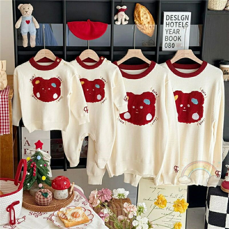 親子 ペアルック 赤ちゃん セーター アニメ レディース 秋冬 親子ペアルック 春 秋 ニット トップス ゆ..