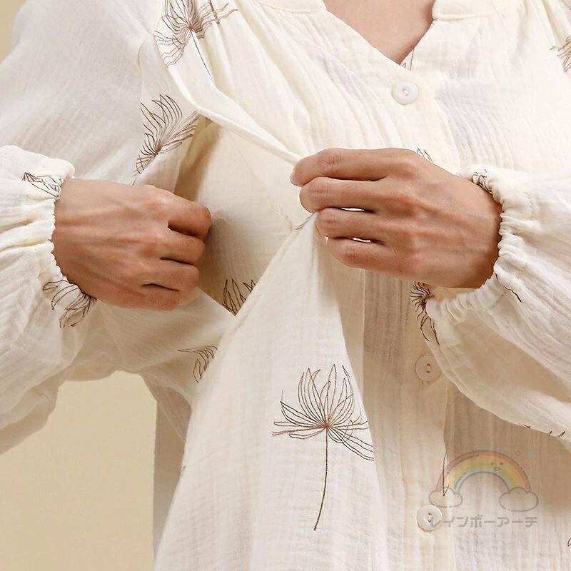 マタニティ パジャマ 前開き 長袖 産後 春 秋 シンプル 綿100％ 2点セット パッド付き 春夏 ルームウェア 授乳 春秋 ギフト ルーム パンツ トップス かわいい マタニティパジャマ 冬 可愛い マタニティウエア ロング レディース 大きいサイズ おしゃれ 綿 授乳服 3