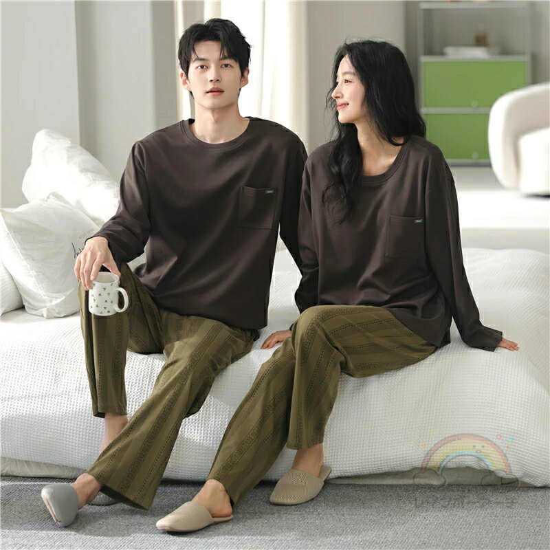 ペア パジャマ 長袖 男女2着 セット 無地 カジュアル 冬 uネック セットアップ カップル 秋冬 シンプル..