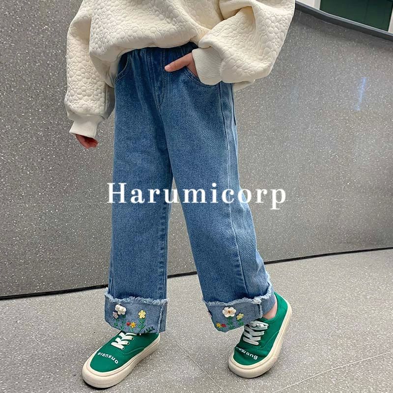 デニムパンツ キッズ 裏起毛 子供服 女の子 ロングパンツ ジュニア ベビー服 長ズボン 春秋冬 ジーンズ おしゃれ 可愛い ボトムス カジュアルパンツ 防寒 暖かい 入園 入学 幼稚園 小学生 150cm 140 130 120 110 100 90 お出かけ 誕生日 プレゼント