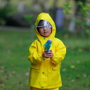 送料無料 レインコート 子供用 キッズ ベビー 男の子 女の子 雨具 カッパ 合羽 フード付き 防水 無地 ポケット付き レインウェア シンプル イエロー 黄色