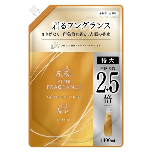 素材・製造方法からこだわったプレミアム柔軟剤。上質なプライムフローラルの香り。 着るフレグランス　さりげなく、印象的に香る、衣類の香水 1400ml 詰替 大容量