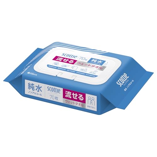 ウェットティッシュ 純水 流せる 70枚 スコッティ