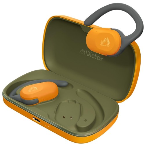 JVCケンウッド Victor HA-NP39T-B ワイヤレスイヤホン Bluetooth 5.4 オープンイヤー 耳をふさがない イヤーフック スポーツ マイク付 本体質量7.9g(片耳) 最大26時間再生 防滴仕様 ブラック