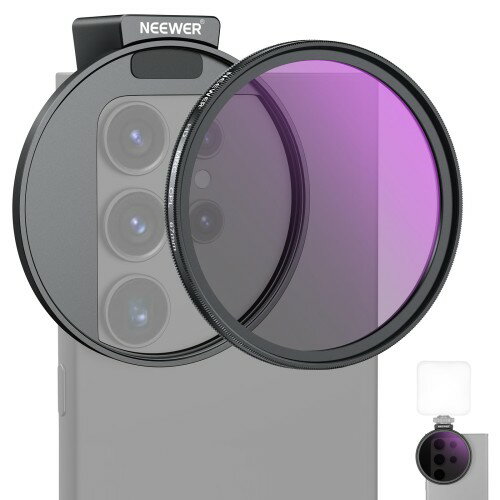 NEEWER 67mm CPLフィルター コールドシュースマホレンズクリップ付き HD偏光フィルター ...