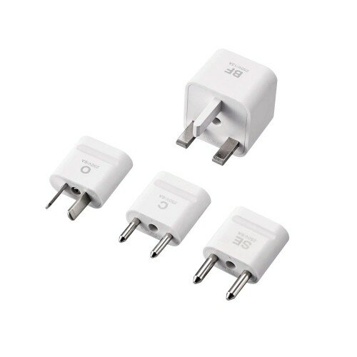 エレコム 海外用 電源変換プラグ 4種セット(SE/C/O/BF) 二重安全設計 T-HPSETWH ...