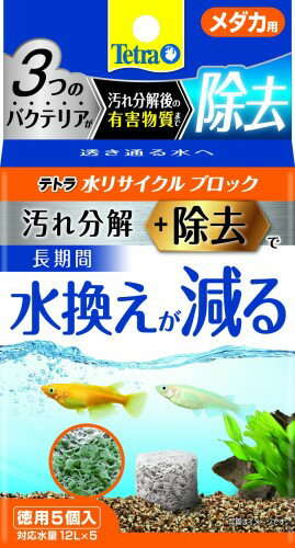テトラ (Tetra) 水リサイクルブロックメダカ徳用5個 水換えを減らす 汚れ分解+有害物質除去 バクテリア