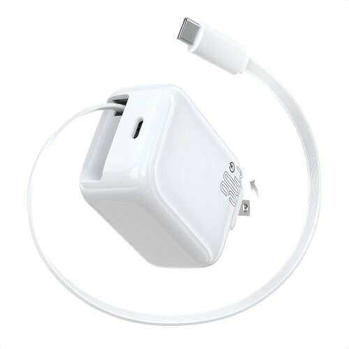 2個セット TOPADRE 30W 急速充電器 Type-C 巻き取り式 タイプc 充電器type-c コンセント 2ポート ケーブル ー体型 PD/QC3.0/PPS規格対応iPhone17/16/15/iPad/Android対応 出張/自宅/海外旅行 ホワイト