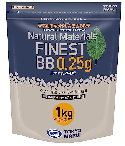 装いも新たに新登場、ファイネストBBシリーズ。 天然由来成分PLA配合BB弾。石油系プラスチックは使用しておりません。 クラス最高レベルの命中精度。直径5.95mm・プラスマイナス10ミクロン以内の超真球度を達成。 高精度研磨仕上げによる精密加工で抜群の平滑性を実現。 点を狙える命中精度と安定性を極限まで追求。精密射撃競技にも最適。