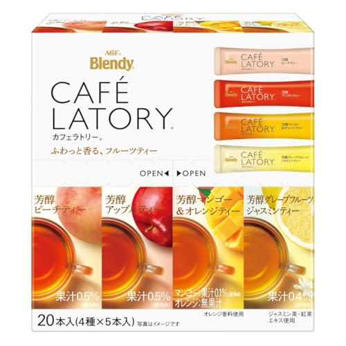 AGF ブレンディ カフェラトリー スティック フルーツティーアソート フルーツティー 紅茶 スティック プチギフト 詰め合わせ 差し入れに 20個 (x 1)