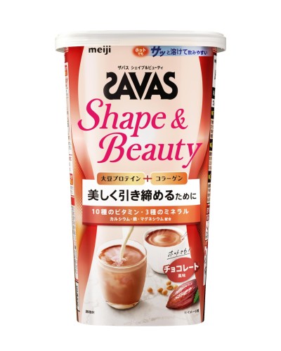 ソイプロテイン、10種のビタミン、3種のミネラルに加え、コラーゲンを配合した粉末プロテイン チョコレート風味