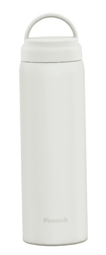 Rakuten - 持ち運び便利なハンドル付きピーコック魔法瓶 スクリューマグボトル ホワイト 600ml 水筒 魔法瓶 保温 保冷 まほうびん 持ち手 軽量 タンブラー コーヒー マグ 洗いやすい マグボトル AKZ-60 W