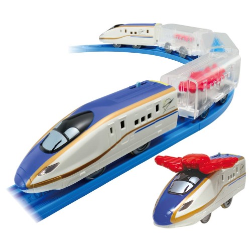 タカラトミー プラレール 海鮮おとどけ列車 E7系新幹線 かがやき 電車 おもちゃ 3...