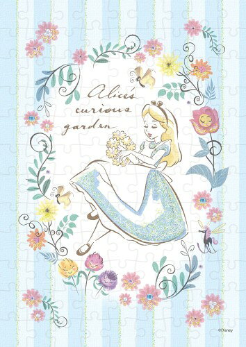 エポック社 108ピース ジグソーパズル ディズニー Aliceーpastel blueー (18.2×25.7cm) 72-007 のり付き ヘラ付き デコレーションパーツ付き EPOCH