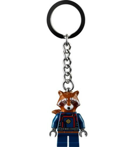LEGO マーベル スーパーヒーロー ロケット アライグマ ミニフィギュア キーリング 854296, ブラウン, S