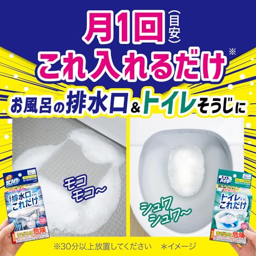 強力カビハイター 排水口スッキリ 粉末発泡タイプ 大容量 40g×6袋入浴室の排水口用