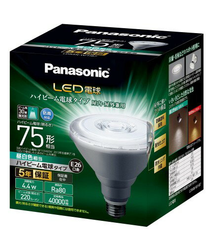 Rakuten - パナソニック LED電球 口金直径26mm 電球75W形相当 昼白色相当(4.4W) ハイビーム電球タイプ 密閉器具対応 LDR4NWHB7