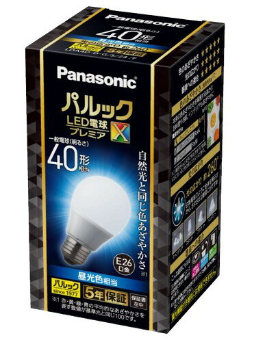 本体サイズ:外径 55mm長さ 98mm 美しい彩りをあざやかに再現、自然光と同じ色あざやかさ(演色性Ra90) 質量:65g 定格消費電力:4.4W 色温度:6500K 種別:一般電球タイプ 4.4W