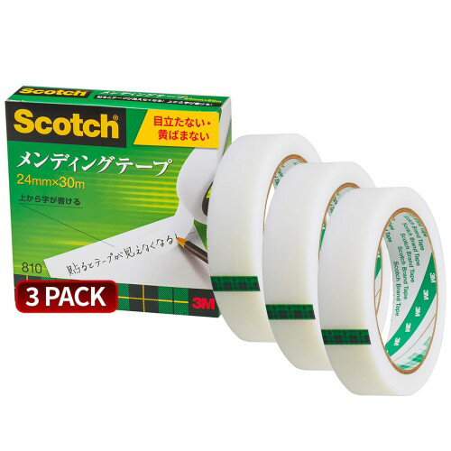 Rakuten - 3M スコッチ テープ メンディングテープ 大巻 24mm×30m 3巻パック 810-3-24-SIOC