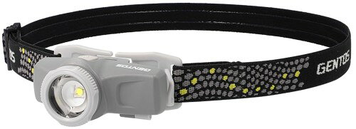 サイズ(約):幅70.9×奥行48×高さ32mm、本体重量:約85g セット内容・付属品:本体・すべり止め付きヘッドバンド・テスト用電池(単3形アルカリ電池×1本)、使用電池:単3形アルカリ電池×1本 明るさ:High/200ルーメン、Eco/70ルーメン 実用点灯:High/7.5時間、Eco/15時間 機能:2m落下耐久、耐塵・耐水仕様(IP66準拠)、最大照射距離:約125m