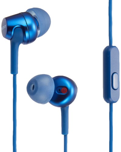 ソニー(SONY) イヤホン MDR-EX255AP : カナル型 リモコン・マイク付き ブルー MDR-...