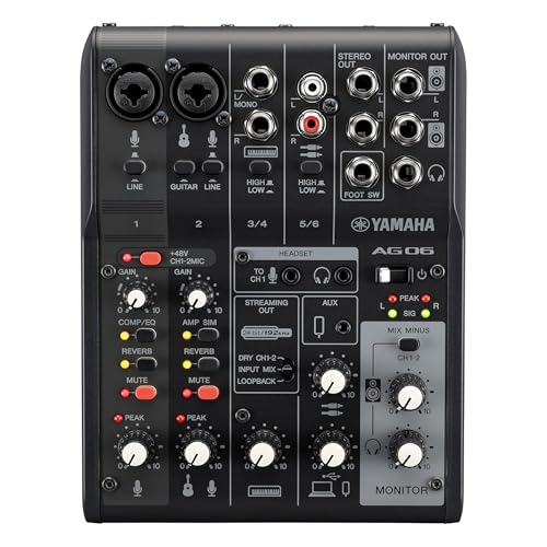 Rakuten - ヤマハ(YAMAHA) ライブストリーミングミキサー 6チャンネル ブラック AG06MK2 B