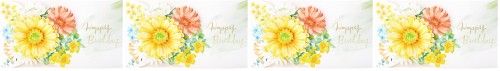 サンリオ(SANRIO) バースデーカード 半立体の花 カラフル FA21-1 P 1721 イエロー 標準