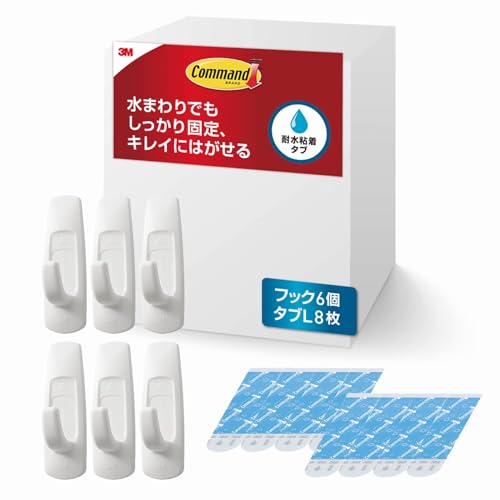 重量:0.025kg 内容:フック6個、粘着タブ L 8枚 パッケージ重量: 0.09 kg