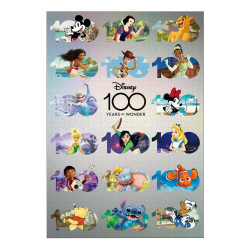 Rakuten - テンヨー(Tenyo) 日本製 1000ピース ジグソーパズル ディズニー Disney100:Anniversary Design (51x73.5cm) D-1000-010 のり付き ヘラ付き サービスカード付き