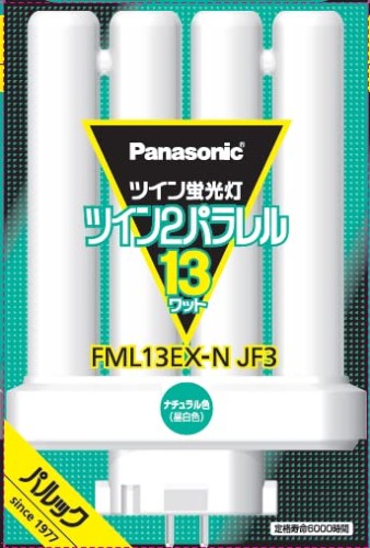 色:ナチュラル色(昼白色) 本体サイズ:幅11.6×高さ2.3×奥行き8.3cm 型番:‎FML13EXNJF3 4本平面ブリッジ ブランド:パナソニック(Panasonic)