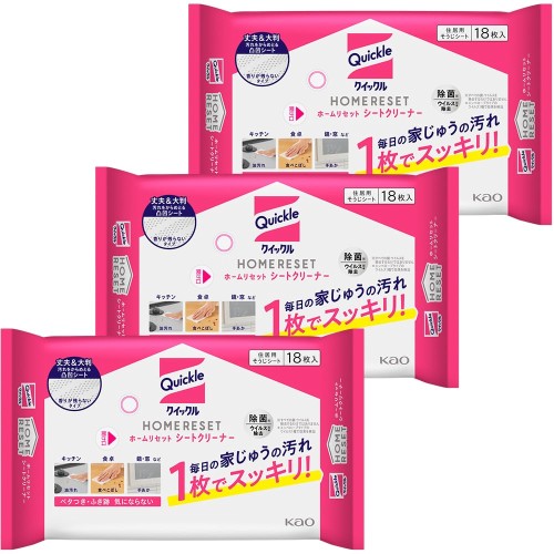 クイックル まとめ買いホームリセット シートクリーナー 18枚入×3個