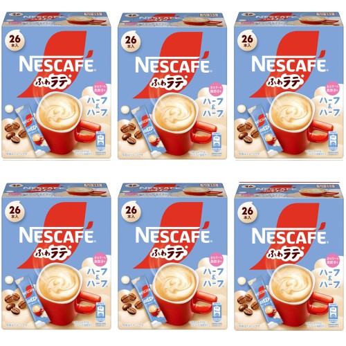 スティックコーヒー 大容量 ネスカフェふわラテ ハーフハーフ 26本×6箱 個包装 カフェラテ/カフェオレ インスタント rainbow-arch-10162958 レインボーアーチ パッケージ画像
