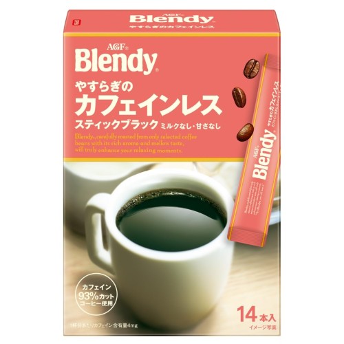 メーカー名：AGF ブランド名:ブレンディ 商品タイプ:インスタント(スティック) 原産国:日本 原材料:コーヒー豆(生豆生産国名：メキシコ) 賞味期限:製造日から750日 栄養成分:本品1杯分(2g)当たり、カロリー 7kcal、たんぱく質 0.3g、脂質 0～0.04g、炭水化物 1.4g、食塩相当量 0.0002～0.0100g ／ カフェイン 4mg、ポリフェノール 410mg おいしい飲み方:ホットの場合 スティック1本にお湯または温めたミルク(140～180ml)を入れ、よくかきまぜてください。 アイスの場合 冷たい水または冷たいミルク(140～180ml）にスティック1本を入れ、よくかきまぜてください。 アレルゲン:なし 使用上の注意:スティック開封後はなるべく早く使用してください。 ●オーブンの上など高温になる場所に保管すると、熱により中身の粉が固まる恐れがあります。